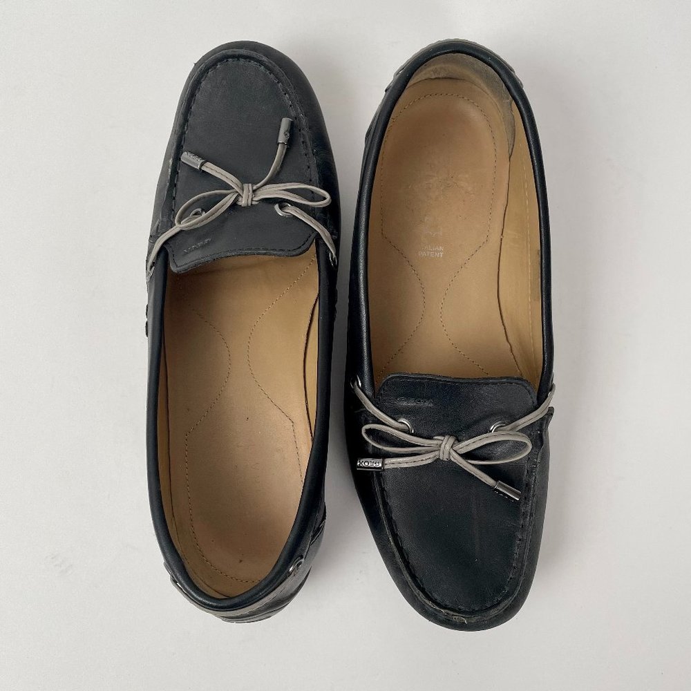 Geox Respira Black Leather Driving Loafers Moccasins Slip On Shoes, Size 37 (7)